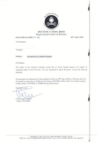Invitation for Limited Enquiry